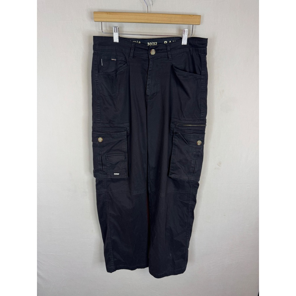 G-Star Raw 3301 Mens Black Cargo Pants‎ Straight Leg Utility Trousers 30x30